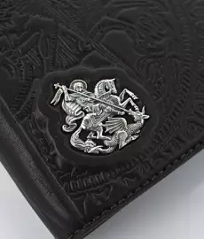 Обложка для документов "Георгий Великий" с серебряной накладкой