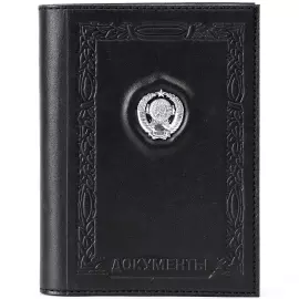 Обложка для документов "СССР" с серебряной накладкой