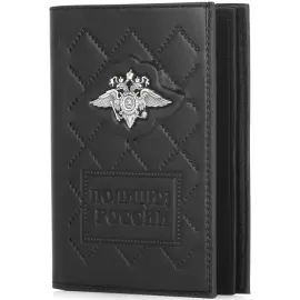 Обложка для документов "Полиция" с серебряной накладкой