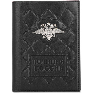 Обложка для документов "Полиция" с серебряной накладкой