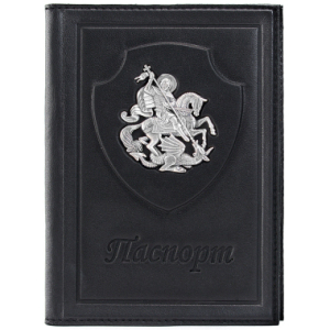 Обложка для паспорта "Георгий Победоносец" с серебряной накладкой