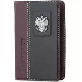 Обложка для загранпаспорта "Федерация" с серебряной накладкой