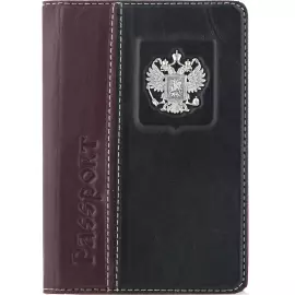 Обложка для загранпаспорта "Федерация" с серебряной накладкой