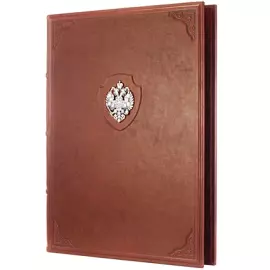 Папка для бумаг "Империя" с серебряной накладкой