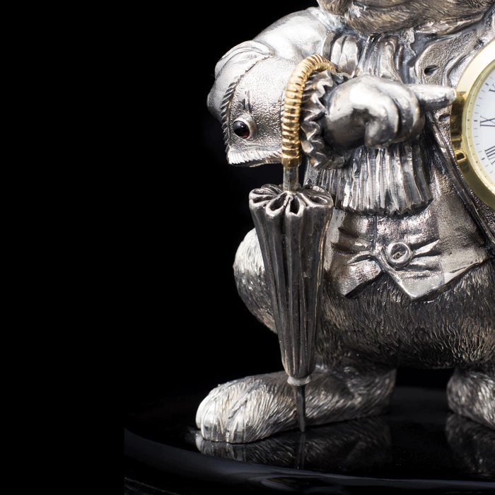 Silver-plated watch "White Rabbit"