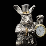 Silver-plated watch "White Rabbit"