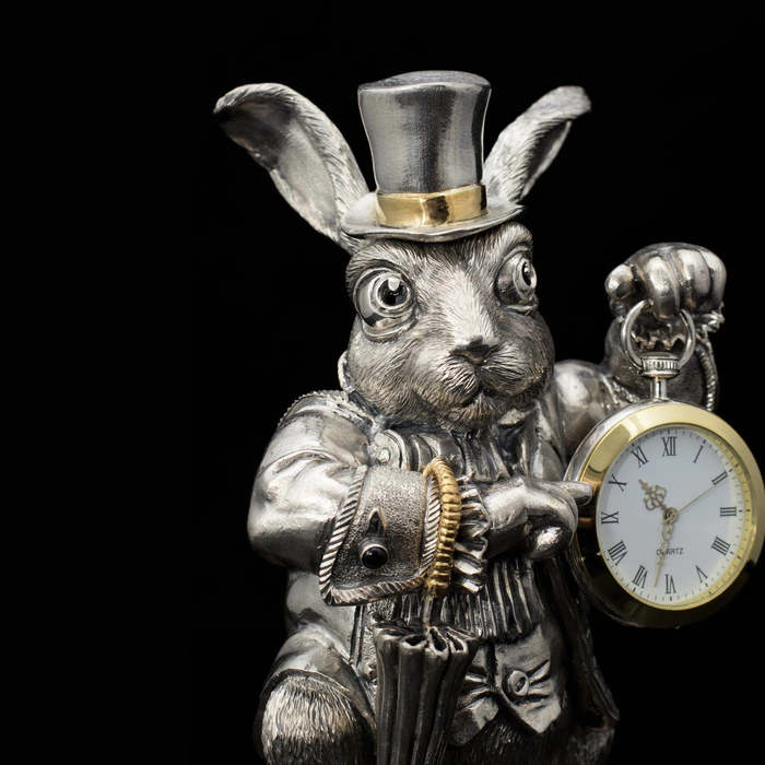 Silver-plated watch "White Rabbit"