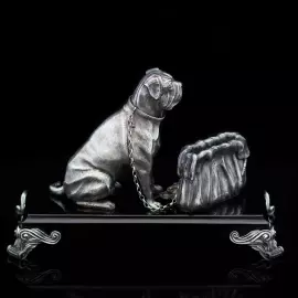 Серебряная визитница "Бордосский дог"