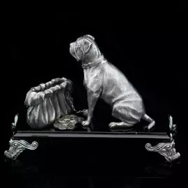 Серебряная визитница "Бордосский дог"