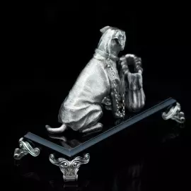 Серебряная визитница "Бордосский дог"