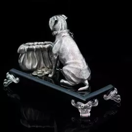 Серебряная визитница "Бордосский дог"