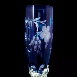 Хрустальные бокалы для вина "Адам и Ева" синие, на 2 персоны