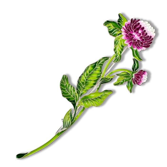Silver brooch "Clover" from the collection "Herbarium of Tatyana Polyakova"