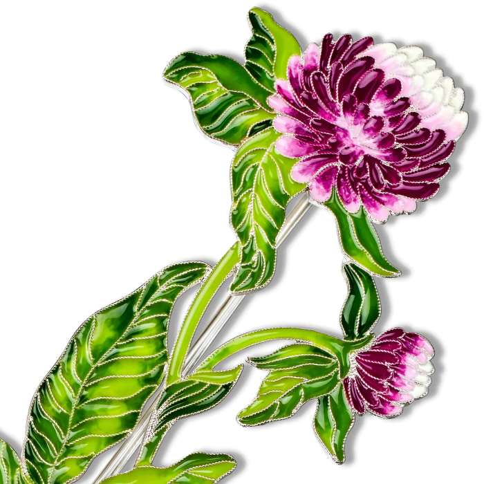 Silver brooch "Clover" from the collection "Herbarium of Tatyana Polyakova"