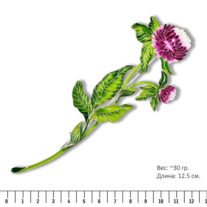 Silver brooch "Clover" from the collection "Herbarium of Tatyana Polyakova"
