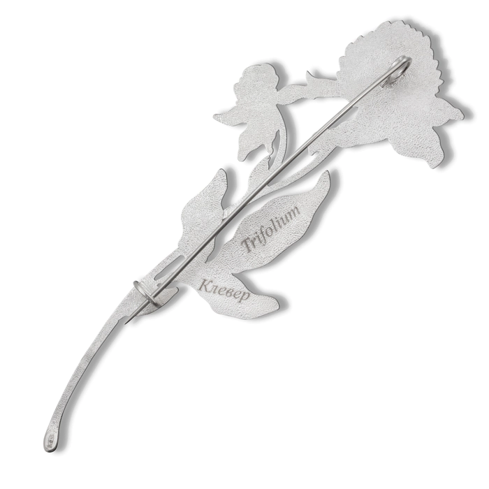 Silver brooch "Clover" from the collection "Herbarium of Tatyana Polyakova"
