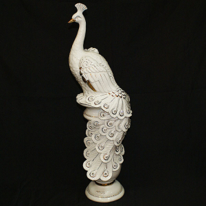 Ceramic figurine "Peacock" with Swarovski crystals