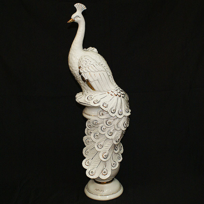 Ceramic figurine "Peacock" with Swarovski crystals