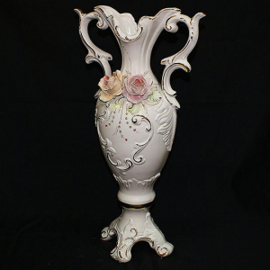 Ceramic vase "Roses" with gilding