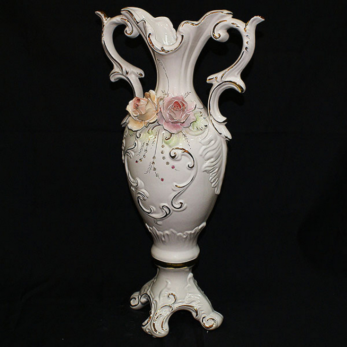 Ceramic vase "Roses" with gilding