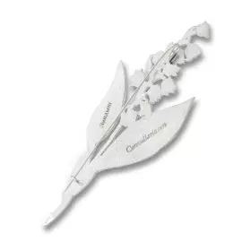 Silver brooch "Lily of the Valley broad-leaved" collection "Herbarium of Tatiana Polyakova"