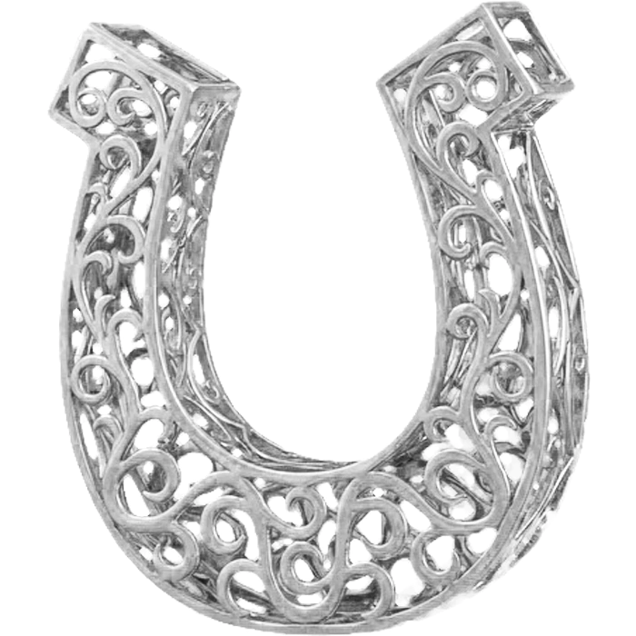 Christmas tree toy "Horseshoe" made of silver