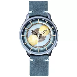 Наручные механические часы с автоподзаводом Lincor "Спутник" голубые