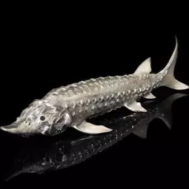 Икорница "Осетр" латунь с серебрением