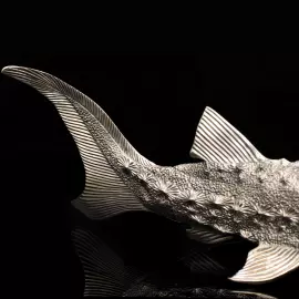 Икорница "Осетр" латунь с серебрением