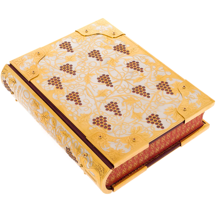 Gift set "Wine" with a glass and the book "Wine is the most complete illustrated encyclopedia" by Andre Domine