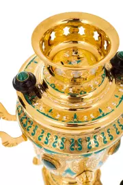 Набор чайный с самоваром "Малахит" на 3 персоны, Златоуст