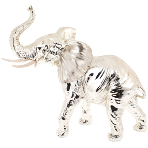 Silver-plated sculpture "Elephant" with marble chips