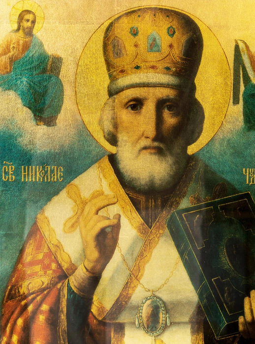 Painting on gold leaf "Saint Nicholas of Myra"