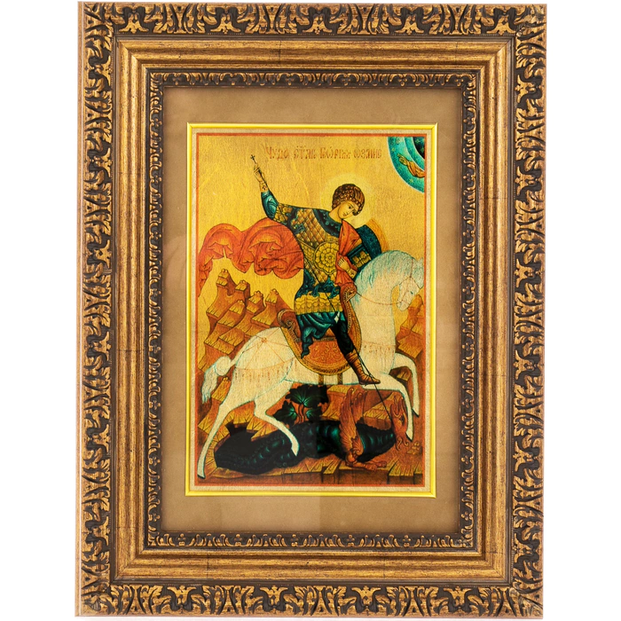 Painting on gold leaf "George the Victorious"