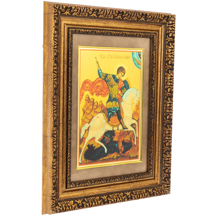 Painting on gold leaf "George the Victorious"