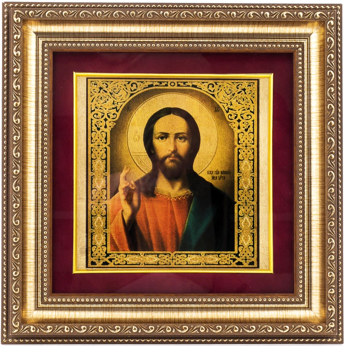 Painting on gold leaf "The Almighty Saved"
