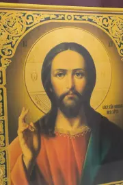 Картина на сусальном золоте "Спас Вседержитель"