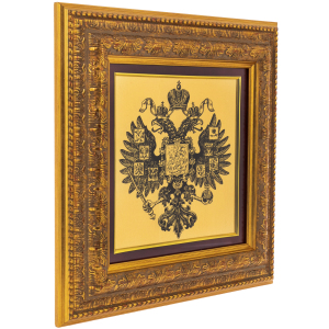 Painting on gold leaf "The Double-headed Eagle of the Russian Empire"