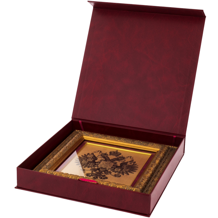Painting on gold leaf "The Double-headed Eagle of the Russian Empire"