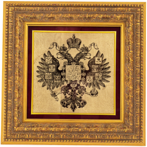 Painting on gold leaf "The Double-headed Eagle of the Russian Empire"