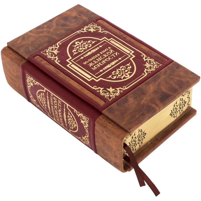 The leather-bound book "The Great Book of Female Wisdom"