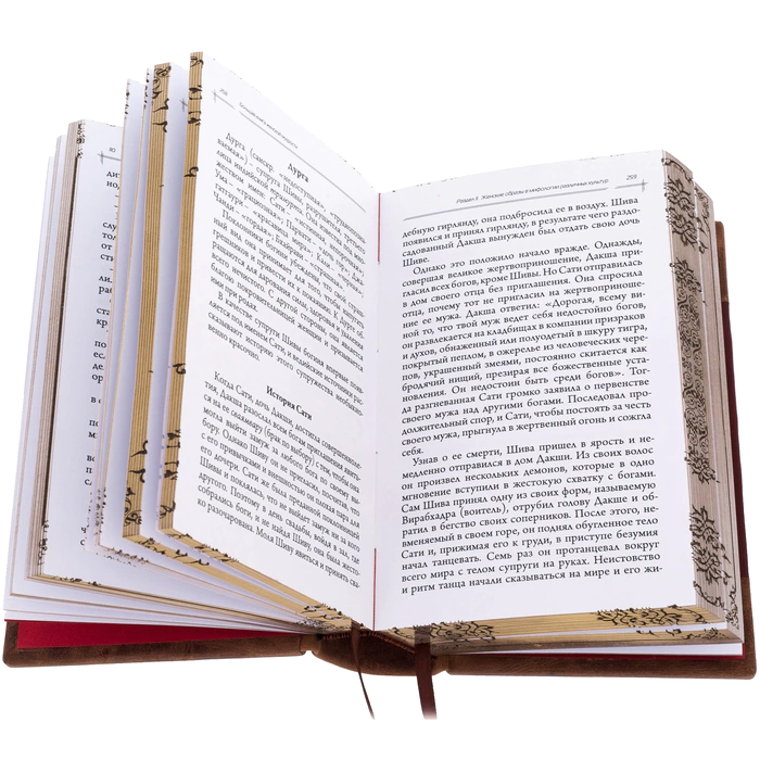 The leather-bound book "The Great Book of Female Wisdom"