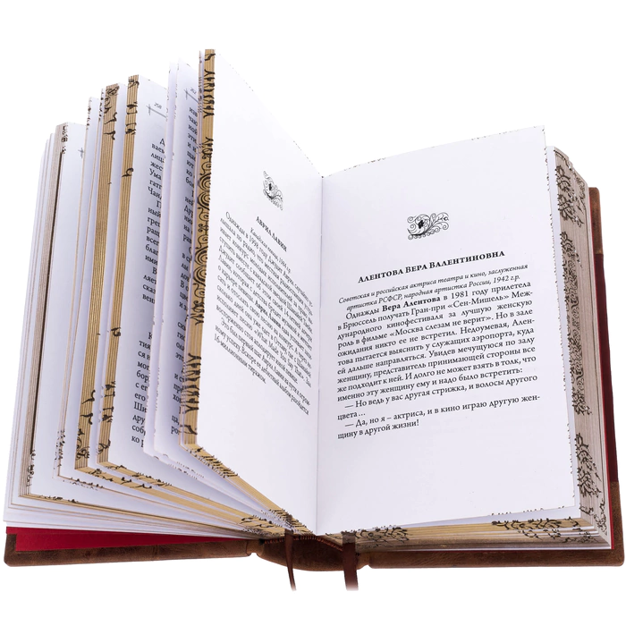 The leather-bound book "The Great Book of Female Wisdom"