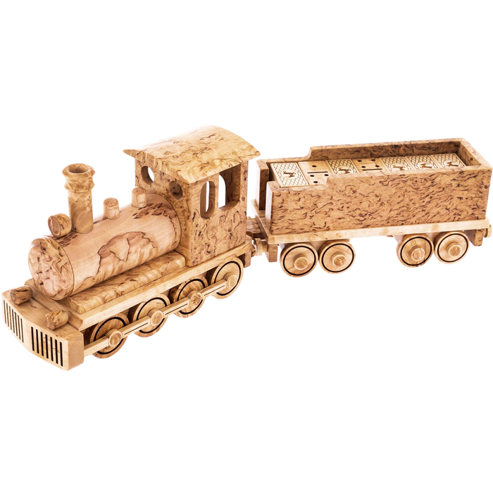 Domino made of Karelian birch "Steam train"