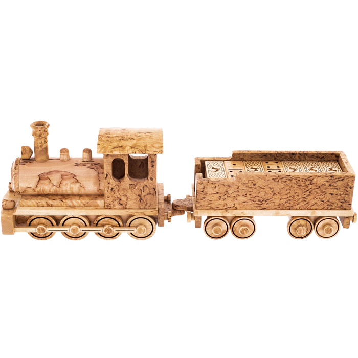 Domino made of Karelian birch "Steam train"