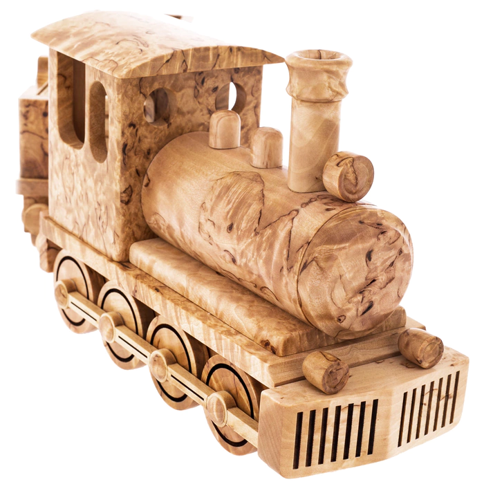 Domino made of Karelian birch "Steam train"