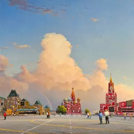 Damir Krivenko's painting "Wifi on Red Square"