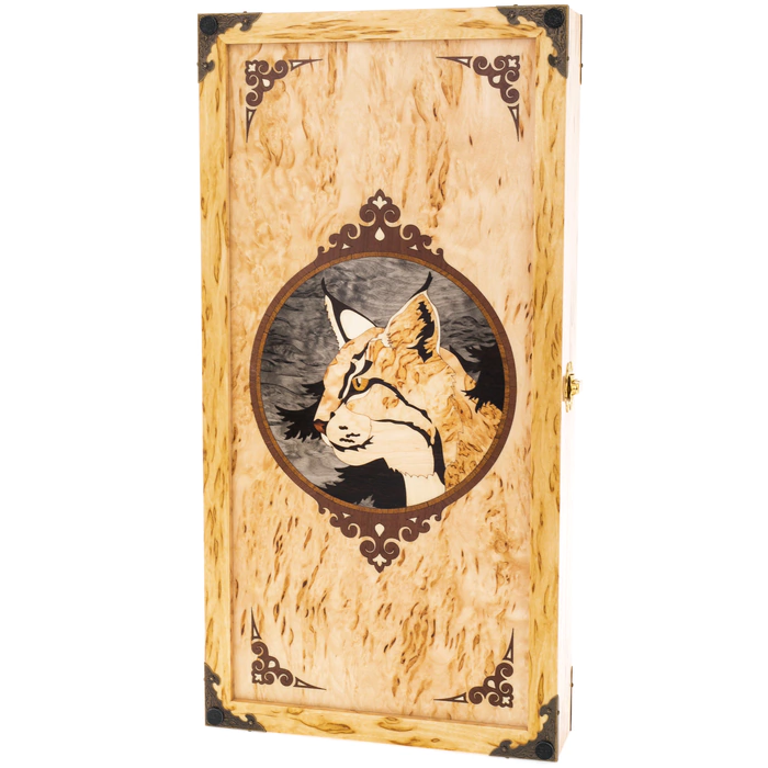Backgammon from Karelian birch "Lynx" small