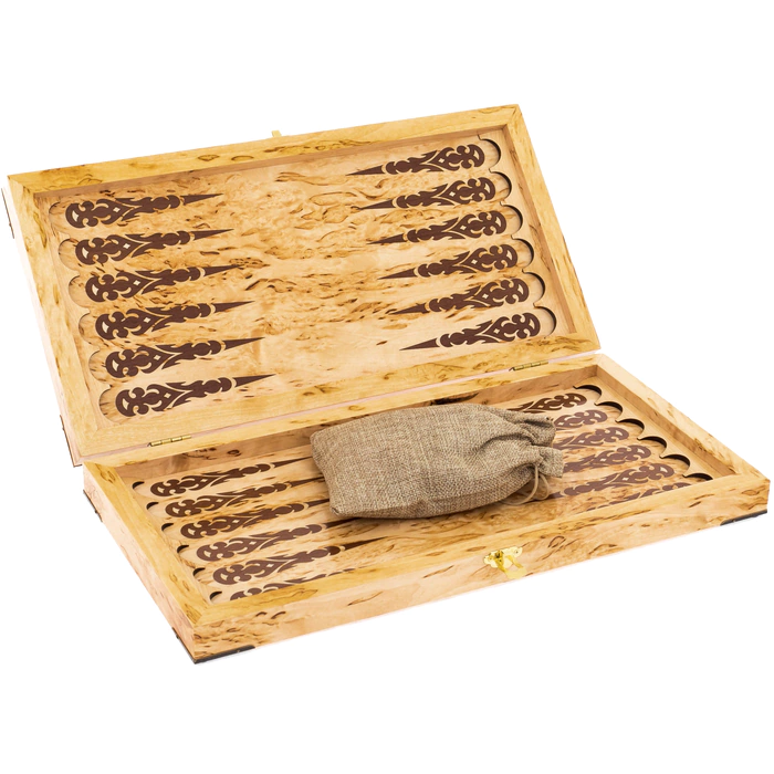 Backgammon from Karelian birch "Lynx" small