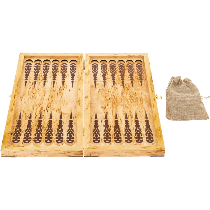 Backgammon from Karelian birch "Lynx" small